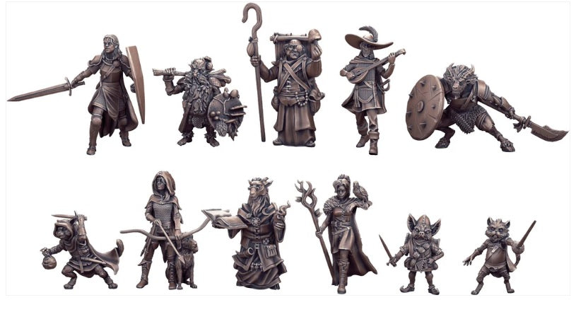 Dolmenwood RPG: Miniatures - Player Kindred 11 Piece Set