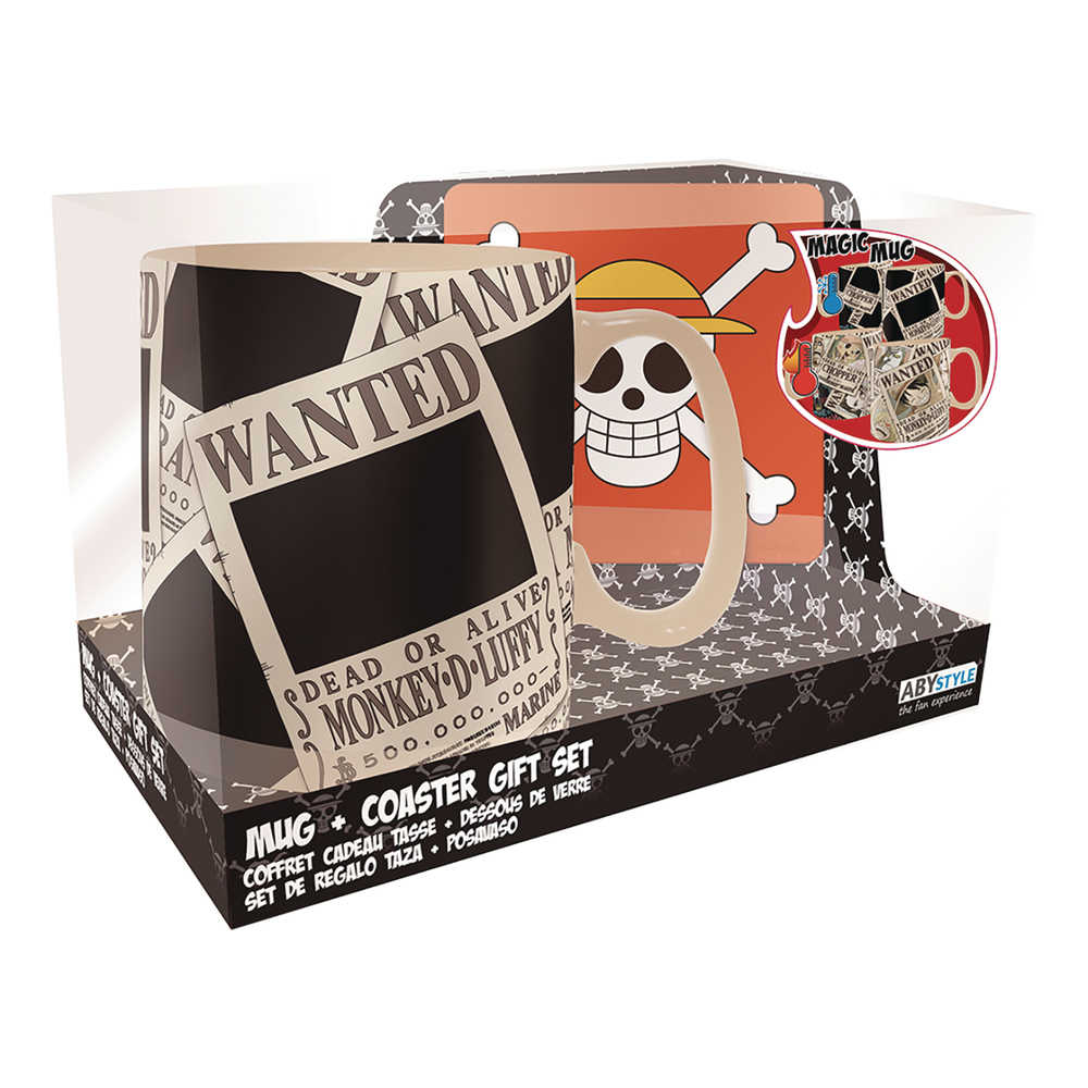 One Piece Wanted Poster Heat Change Mug & Coaster Gift Set (
