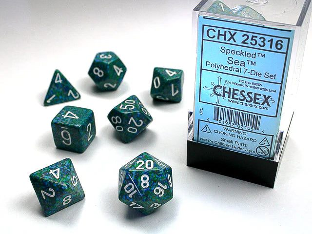 Dice Polyhedral: Speckled: Set Sea