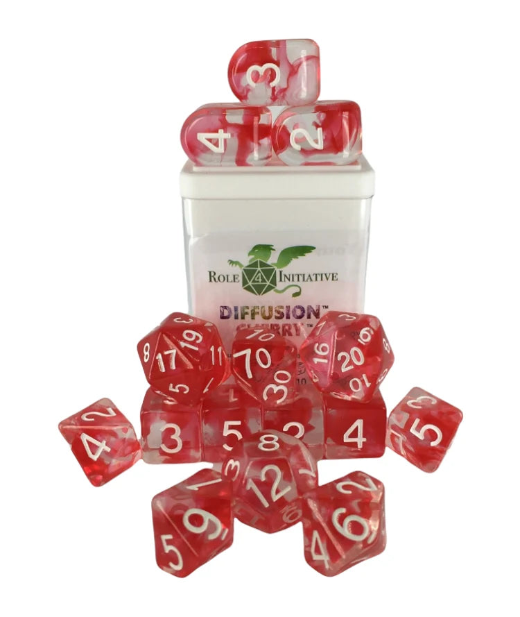 Role 4 Initiative Set of 15 dice w/ Arch'd4: Diffusion Cherry