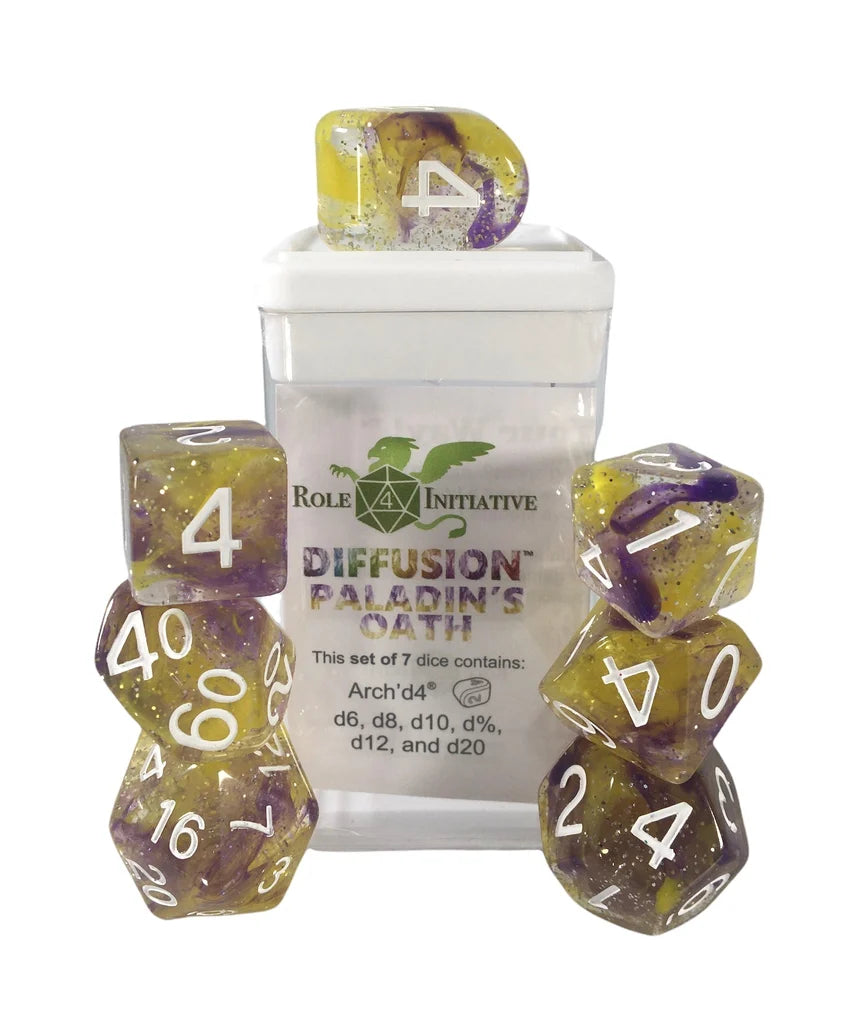Role 4 Initiative Set of 15 dice w/ Arch'd4: Paladin's Oath w/ symbol