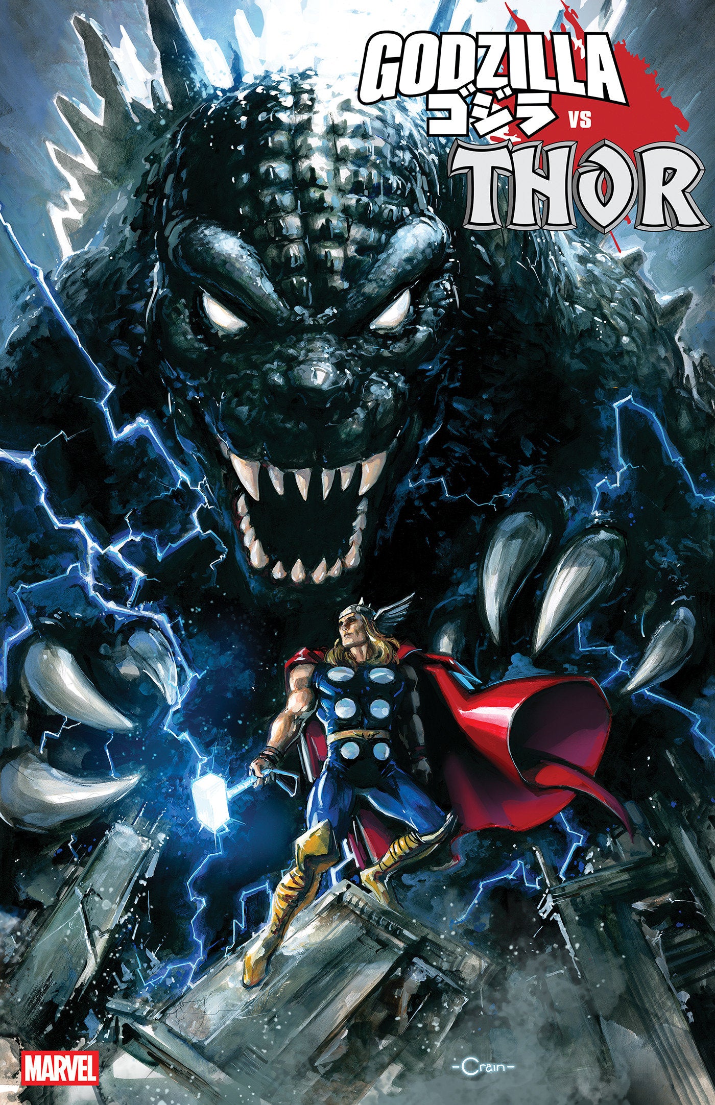 Godzilla vs. Thor #1 Clayton Crain Variant