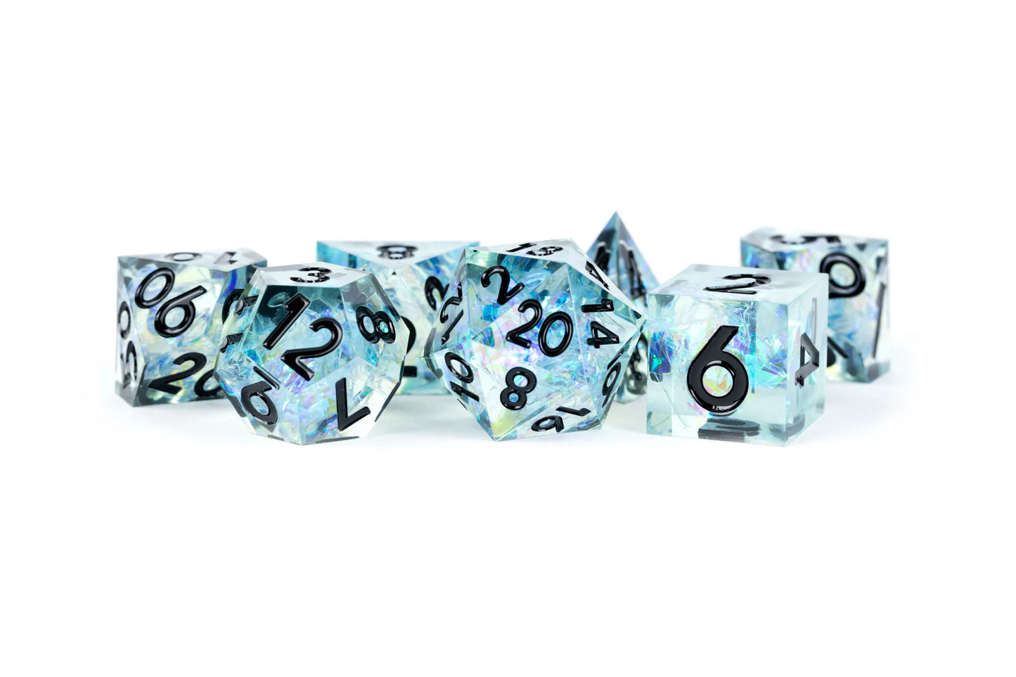 Hand Crafted Sharp Edge Dice: Captured Frost