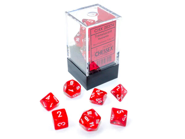 Dice Polyhedral: Translucent: Red/White