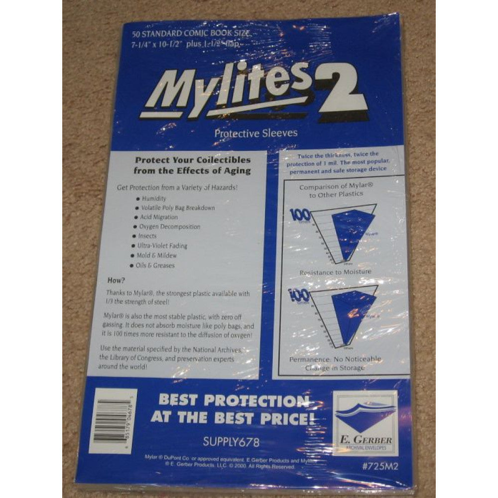 Mylites 2 Mil Mylar Bronze / Silver Age Comic Book Bags (50)