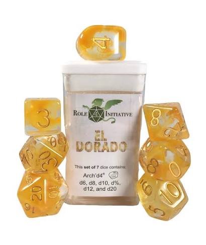 Role 4 Initiative Set of 7 dice w/ Arch'd4: Diffusion El Dorado