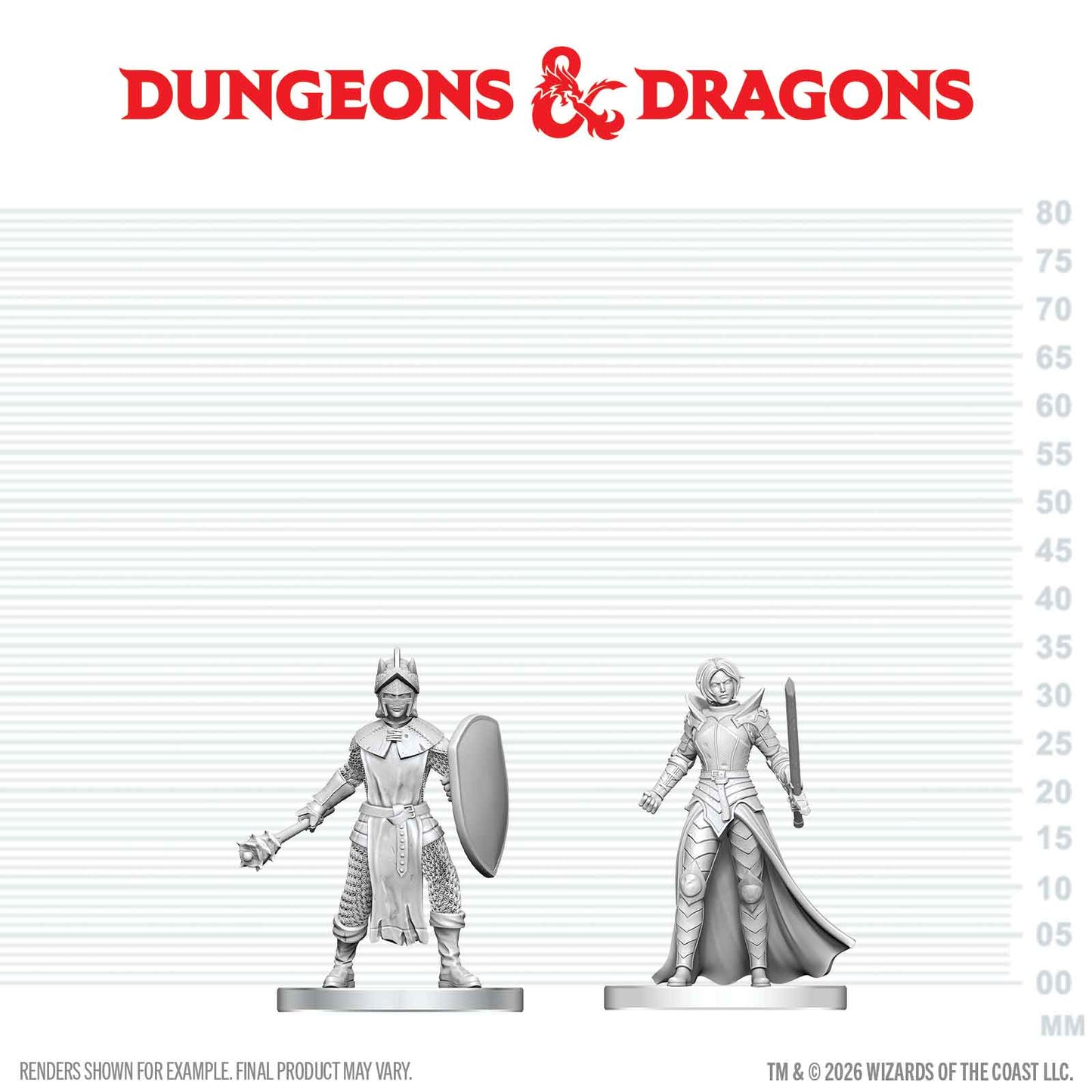 D&D Nolzur's Marvelous Unpainted Miniatures: W29 Black Gauntlet & Zhentilar Paladin Of Bane