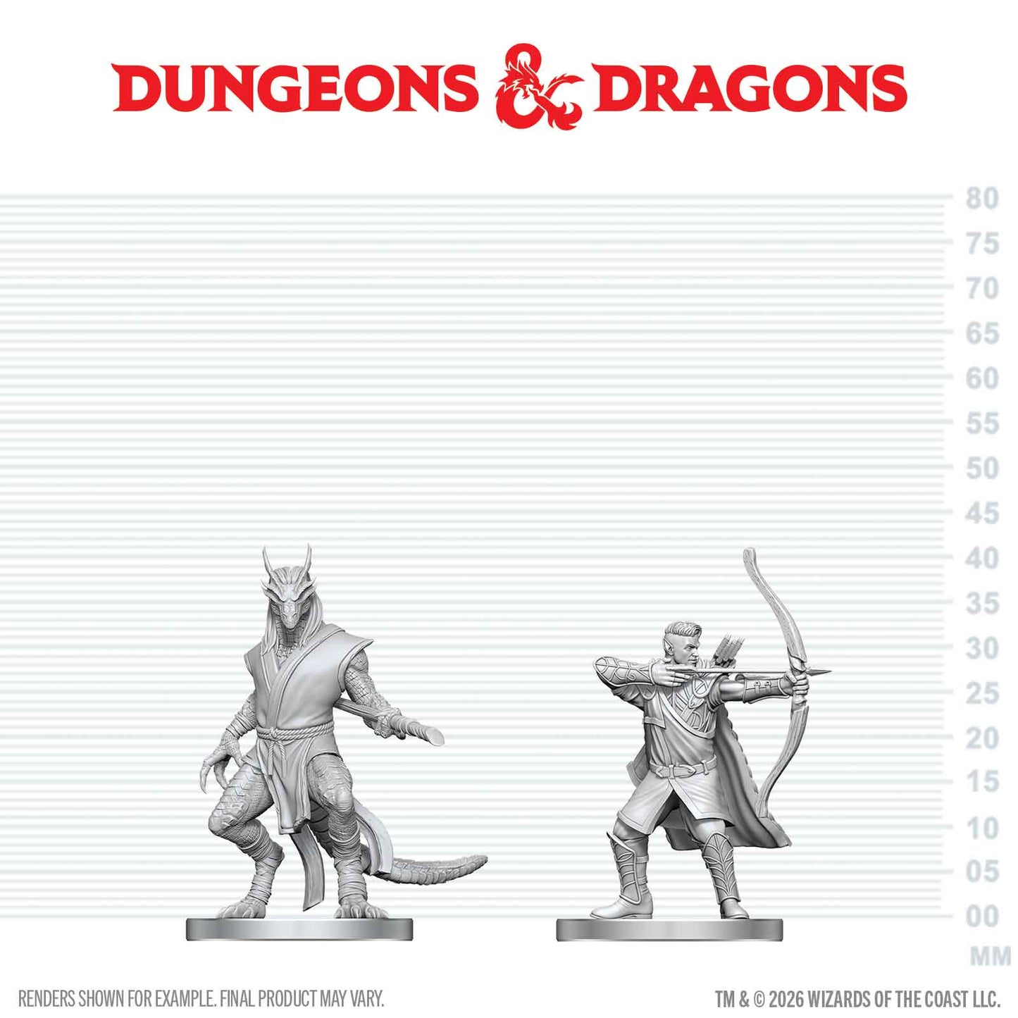 D&D Nolzur's Marvelous Unpainted Miniatures: W29 Elf Ranger & Dragonborn Monk