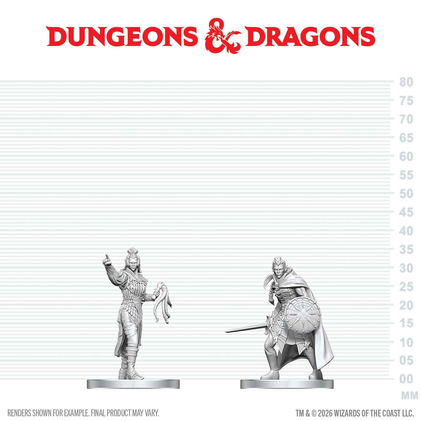 D&D Nolzur's Marvelous Unpainted Miniatures: W29 Drow Elite Warrior & Drow Priestess Of Lolth