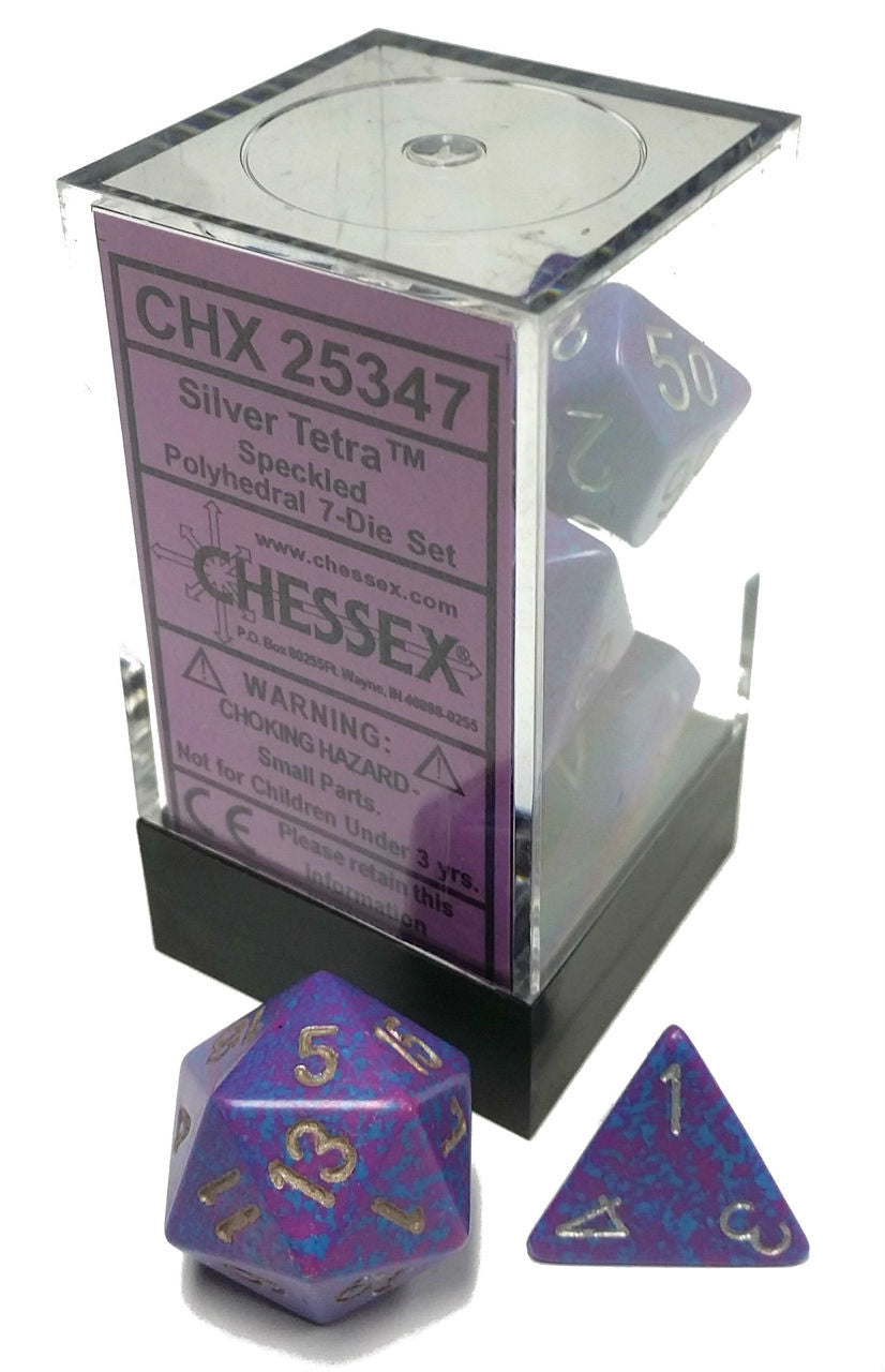 Dice Polyhedral: Speckled: Silver Tetra