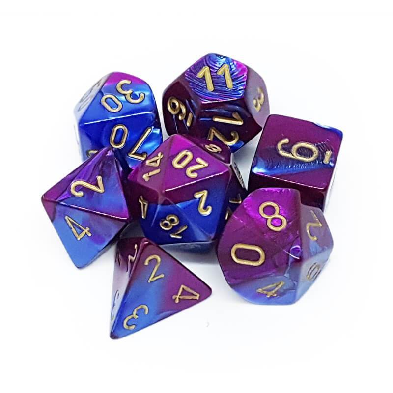 Dice Polyhedral: Gemini: Blue Purple/Gold