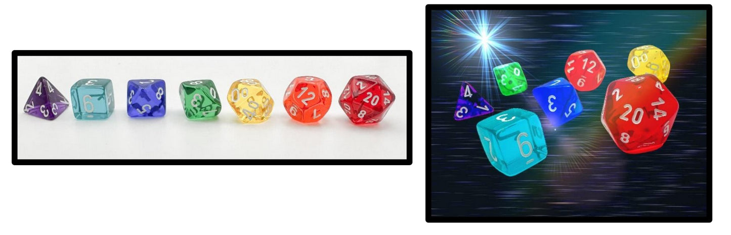 Dice Polyhedral: Translucent: GM and Beginner Player