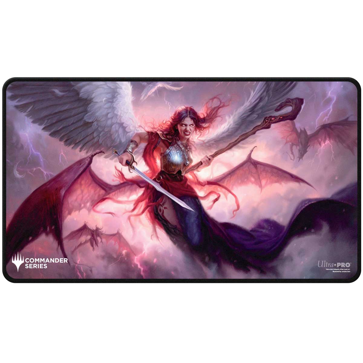 Magic the Gathering CCG: Commander Series - Black Stitched Playmat Kaalia - Fan Vote