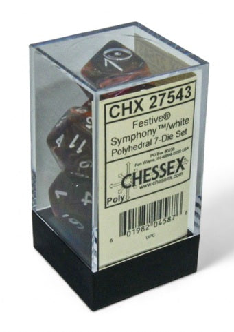 Dice Polyhedral: Festive: Symphony/White