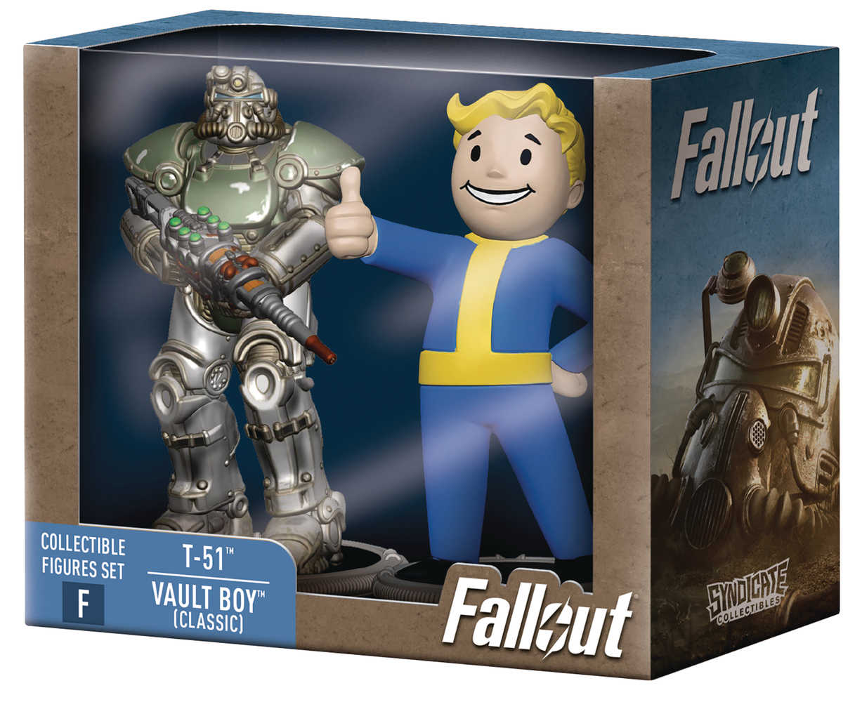 Fallout T-51 & Vault Boy (Classic) 3in Figure 2pk Deathclaw Baf