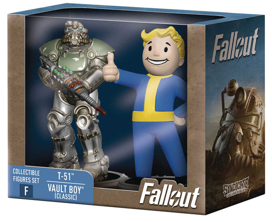Fallout T-51 & Vault Boy (Classic) 3in Figure 2pk Deathclaw Baf