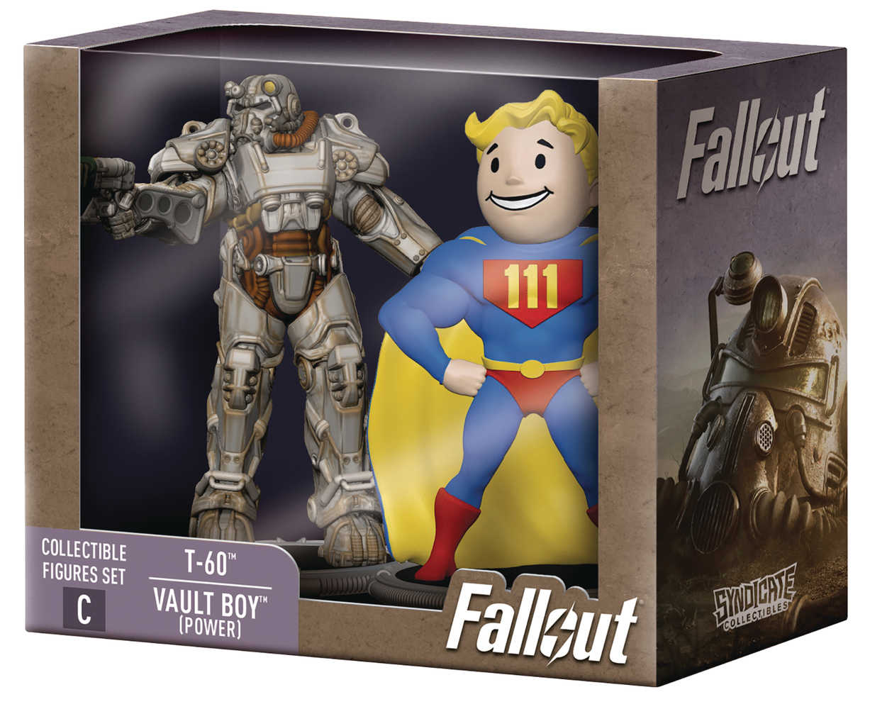 Fallout T-60 & Vault Boy (Power) 3in Figure 2pk Deathclaw Baf (