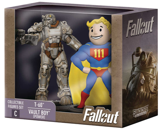 Fallout T-60 & Vault Boy (Power) 3in Figure 2pk Deathclaw Baf (