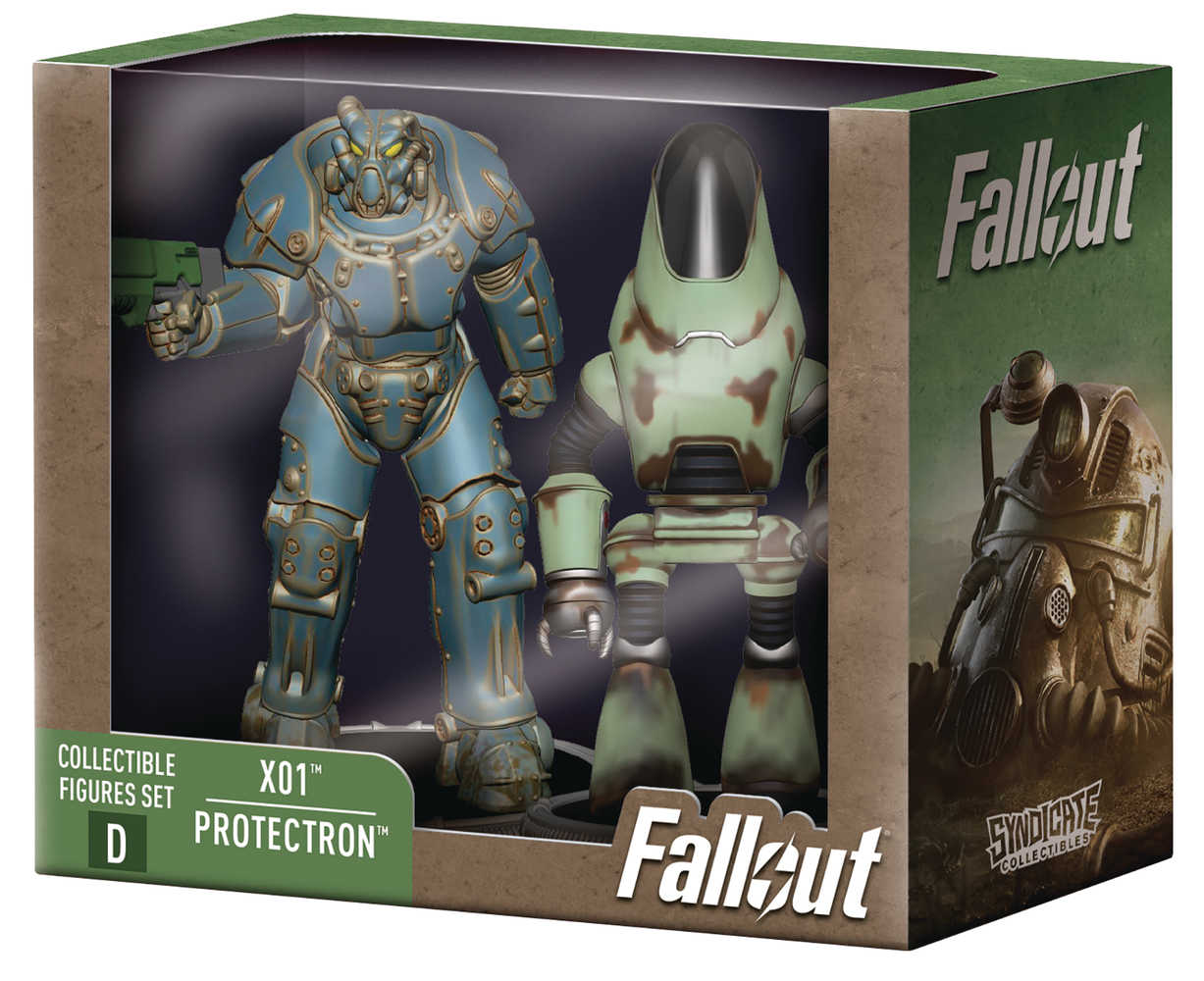 Fallout X01 & Protectron 3in Figure 2pk Deathclaw Baf