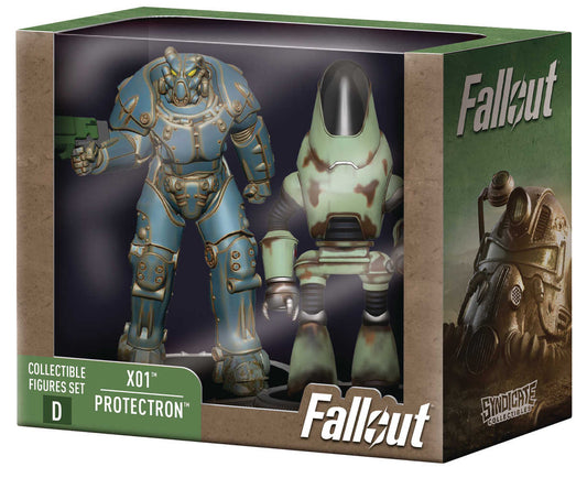 Fallout X01 & Protectron 3in Figure 2pk Deathclaw Baf