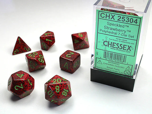 Dice Polyhedral: Speckled:Set Strawberry