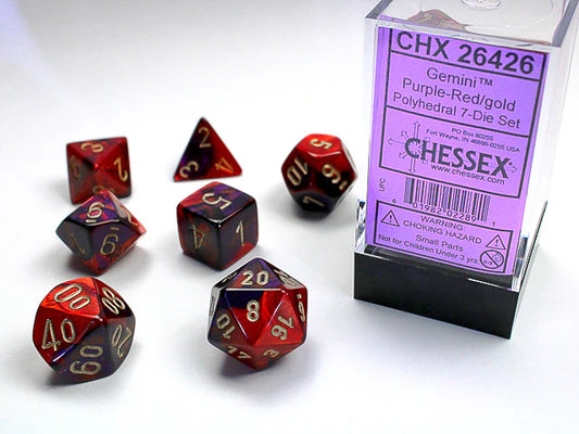 Dice Polyhedral: Gemini: Purple Red/Gold