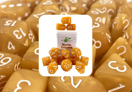 Role 4 Initiative Set of 15 dice w/ Arch'd4: Marble Caramel