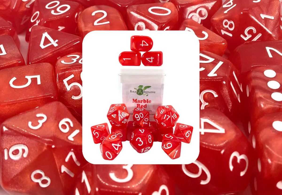 Role 4 Initiative Set of 15 dice w/ Arch'd4: Marble Red