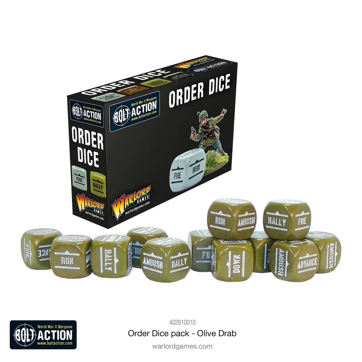 Bolt Action: Orders Dice Packs - Olive Drab