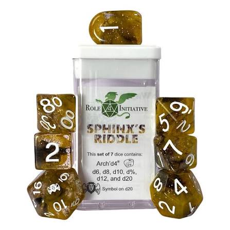 Polyhedral Dice: Diffusion Sphinx's Riddle - Set of 7