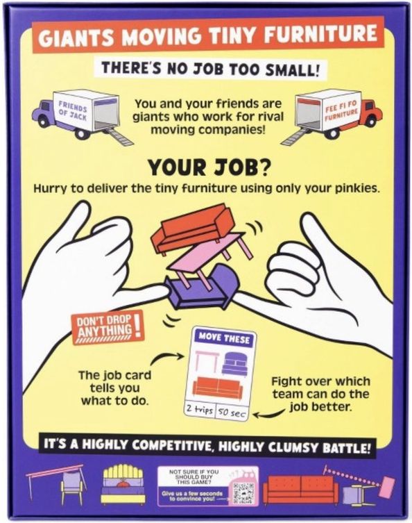 Giants Moving Tiny Furniture