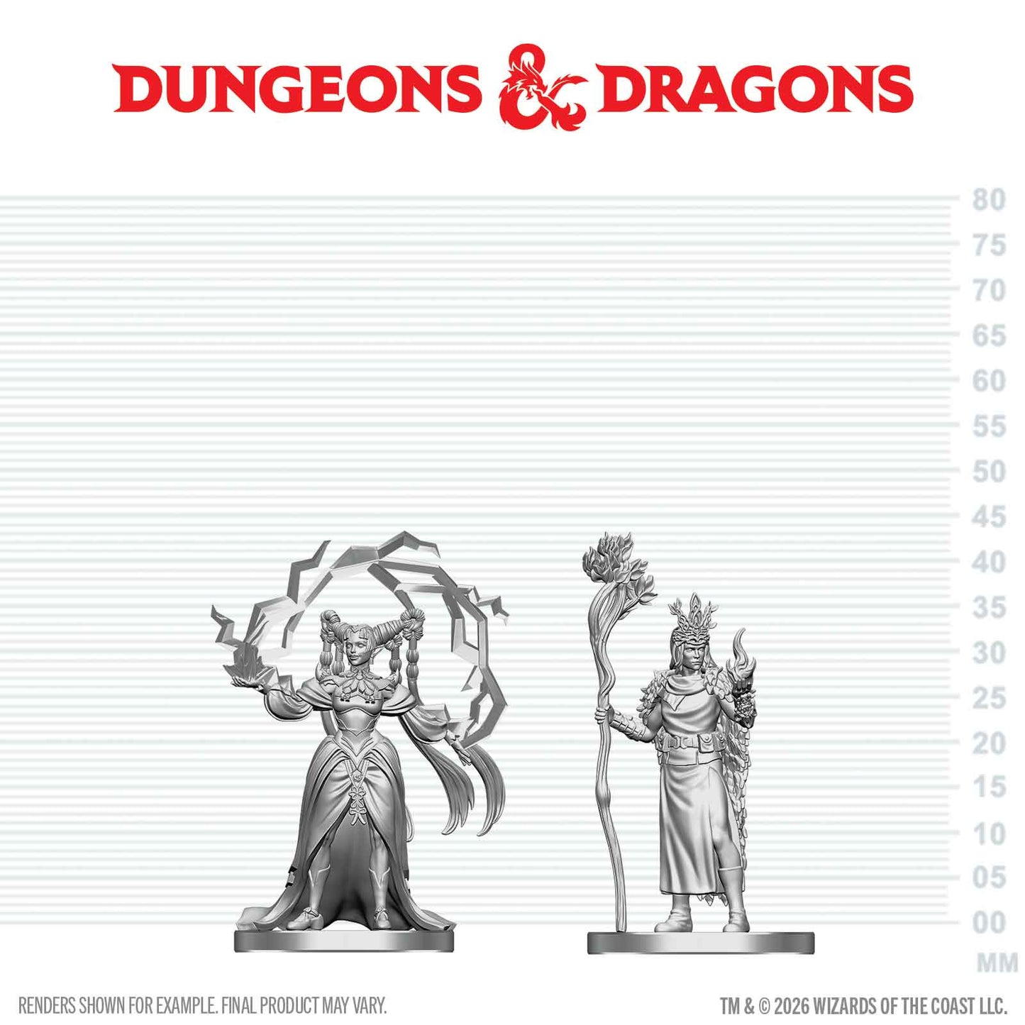 D&D Nolzur's Marvelous Unpainted Miniatures: W29 Human Druid & Elf Sorcerer