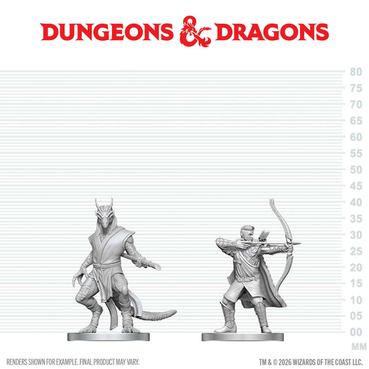 D&D Nolzur's Marvelous Unpainted Miniatures: W29 Elf Ranger & Dragonborn Monk