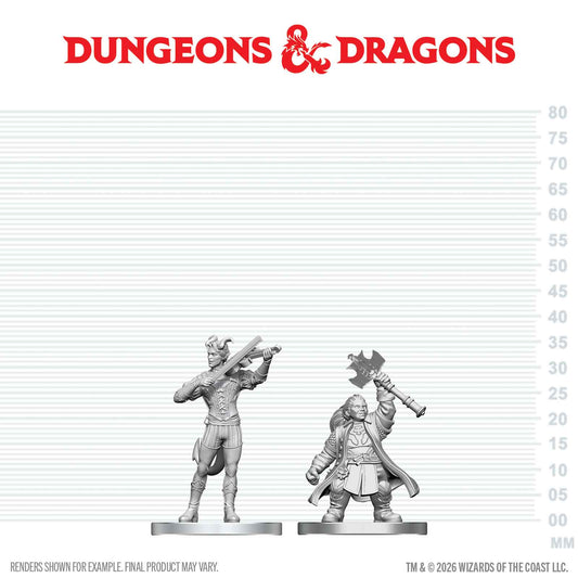 D&D Nolzur's Marvelous Unpainted Miniatures: W29 Tiefling Bard & Dwarf Cleric