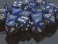 Dice Polyhedral: Speckled: Golden Cobalt