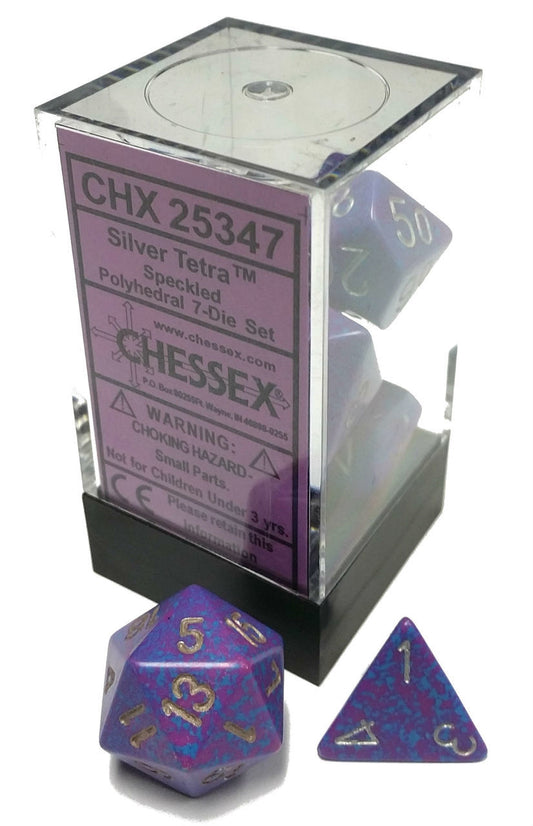 Dice Polyhedral: Speckled: Silver Tetra
