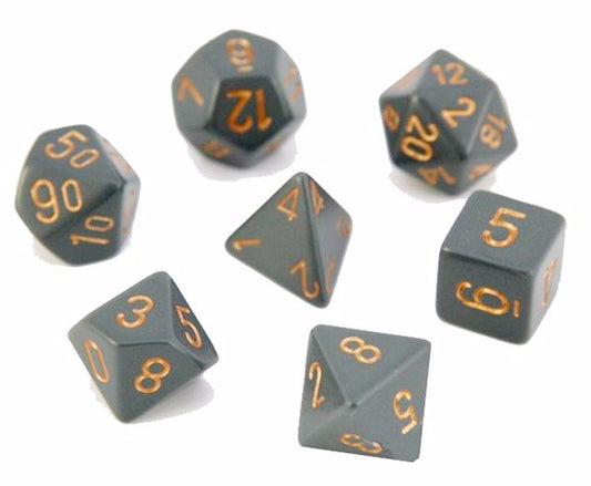 Dice Polyhedral: Opaque: Dark Grey/Copper