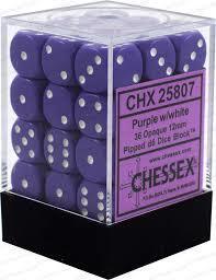 Dice D6 12mm: Opaque: Purple/White