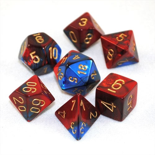 Dice Polyhedral: Gemini: Blue Red/Gold