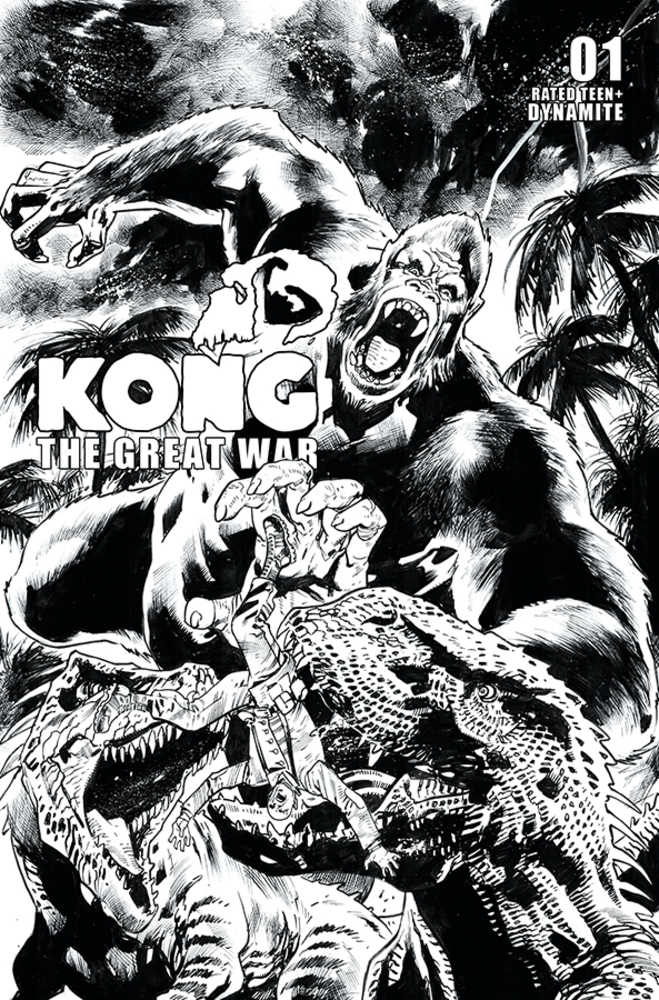 Kong Great War #1 Cover F 10 Copy Variant Edition Hitch Black & White