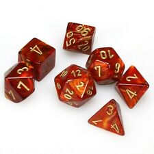 Dice Polyhedral: Scarab: Scarlet/Gold