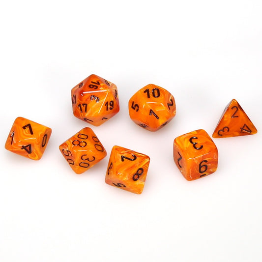 Dice Polyhedral: Vortex: Orange/Black