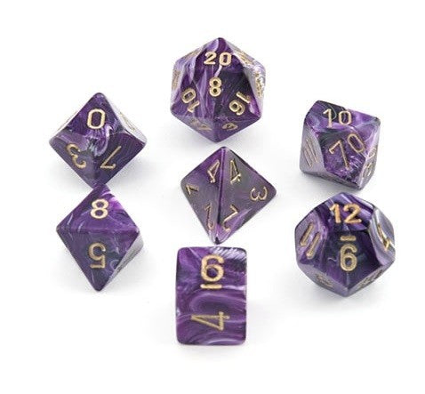 Dice Polyhedral: Vortex: Purple/Gold