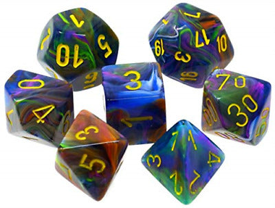 Dice Polyhedral: Festive: Rio/Yellow