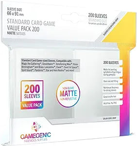 Gamegenic Standard Card Game Matte Sleeves Value Pack 200 Count