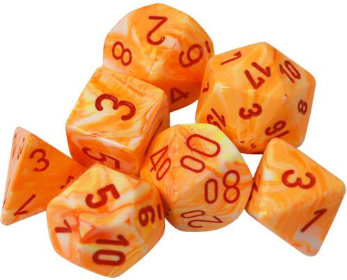 Dice Polyhedral: Festive: Sunburst/Red